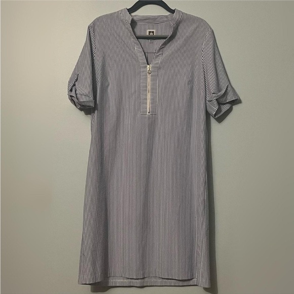 Anne Klein blue white striped dress Size 14 - Picture 1 of 7
